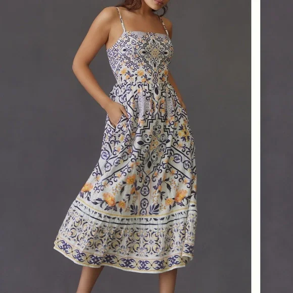 Anthropologie let me be boho midi dress - Picture 1 of 10
